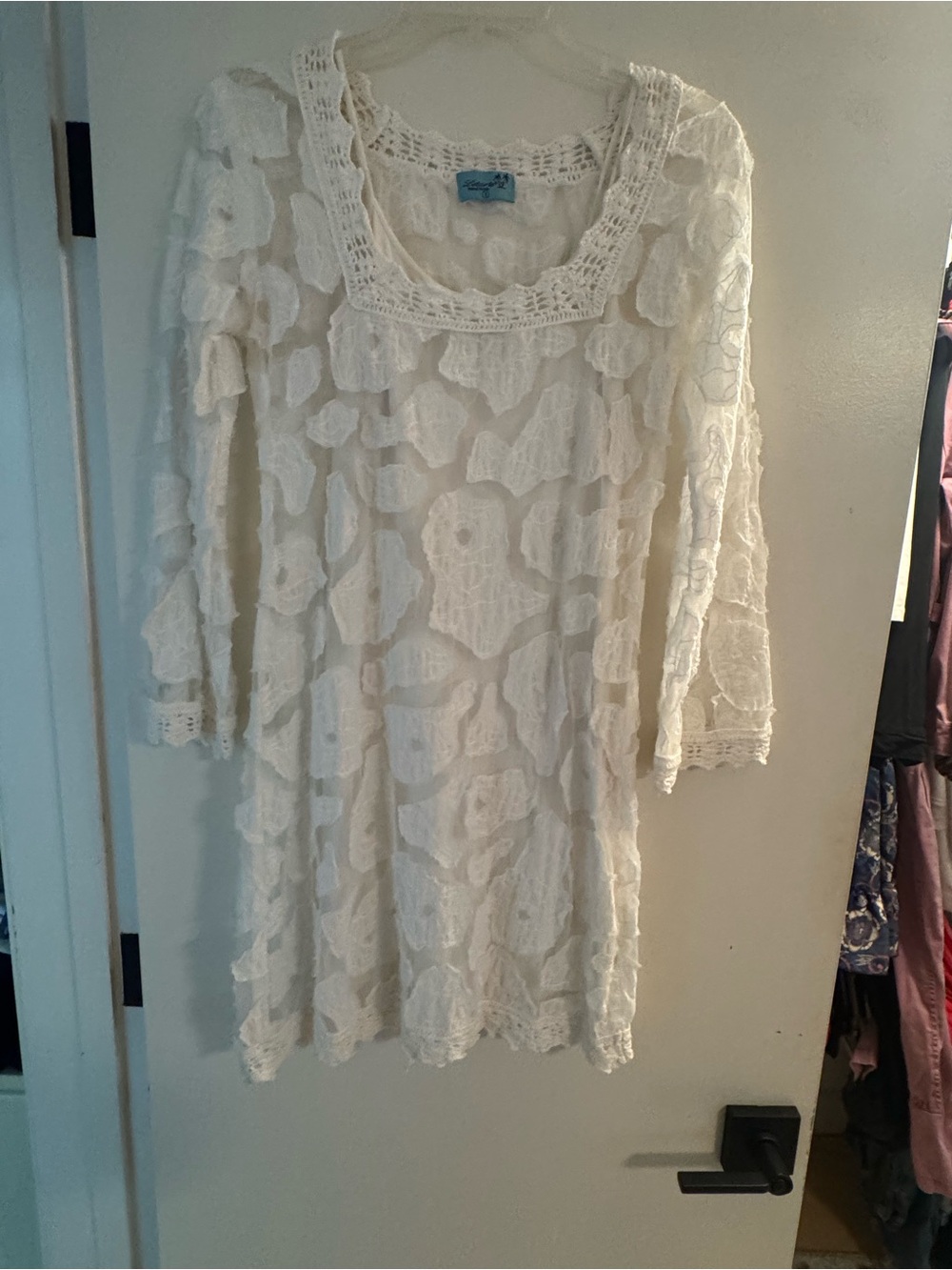 Letarte White Crochet Overlay Dress